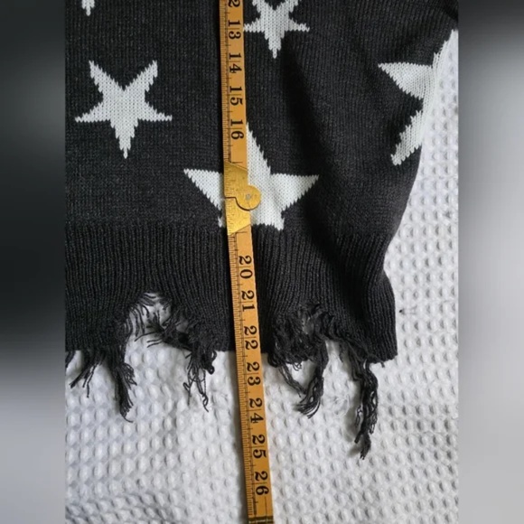 SOLD-Distressed Star Sweater - Picture 11 of 14